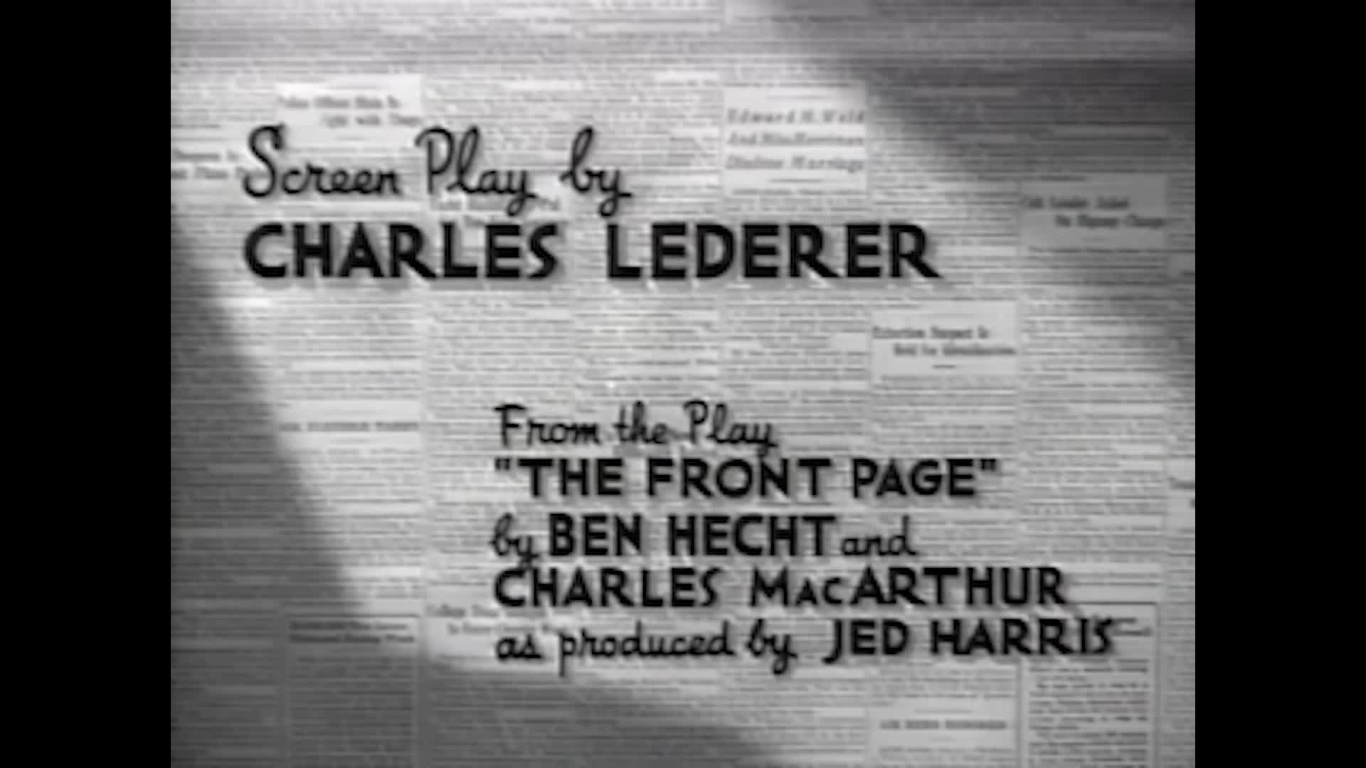Thumbnail image for Public Domain Film: "His Girl Friday" - Cary Grant (1940)