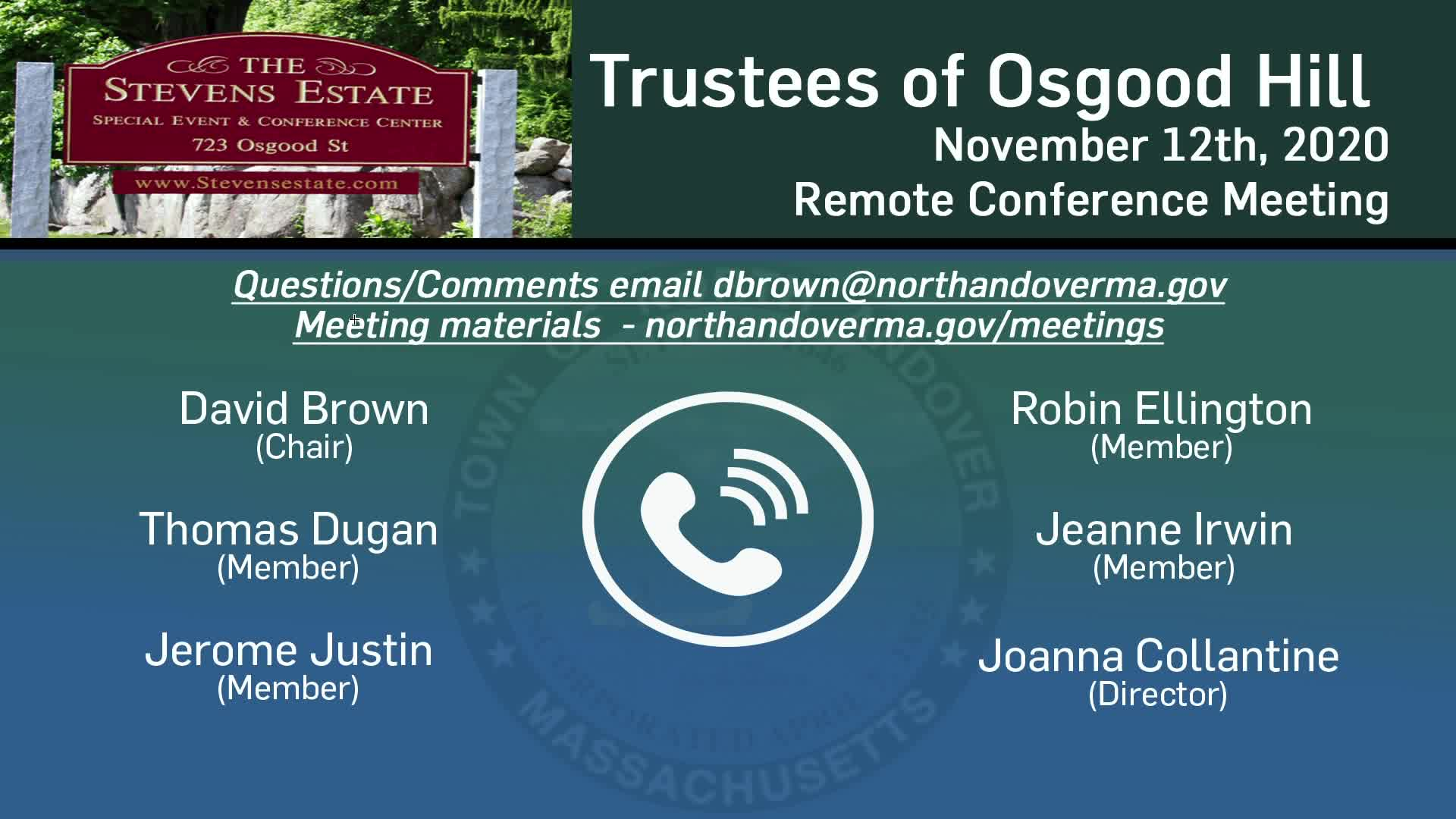 Thumbnail image for Trustees of Osgood Hill Meeting - 12.10.2020