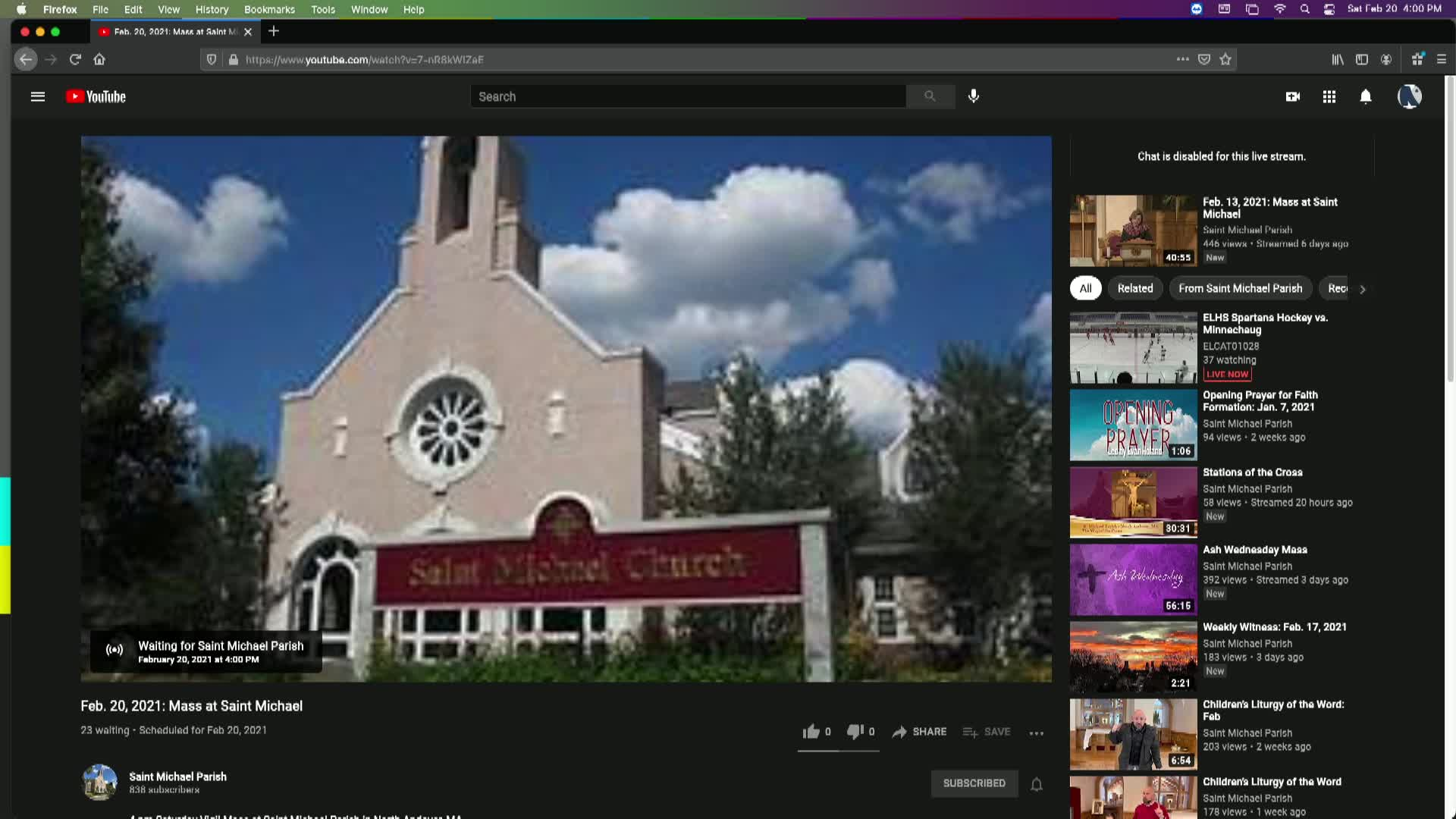 Thumbnail image for St Michaels Church - Sunday Mass - 02.21.2021