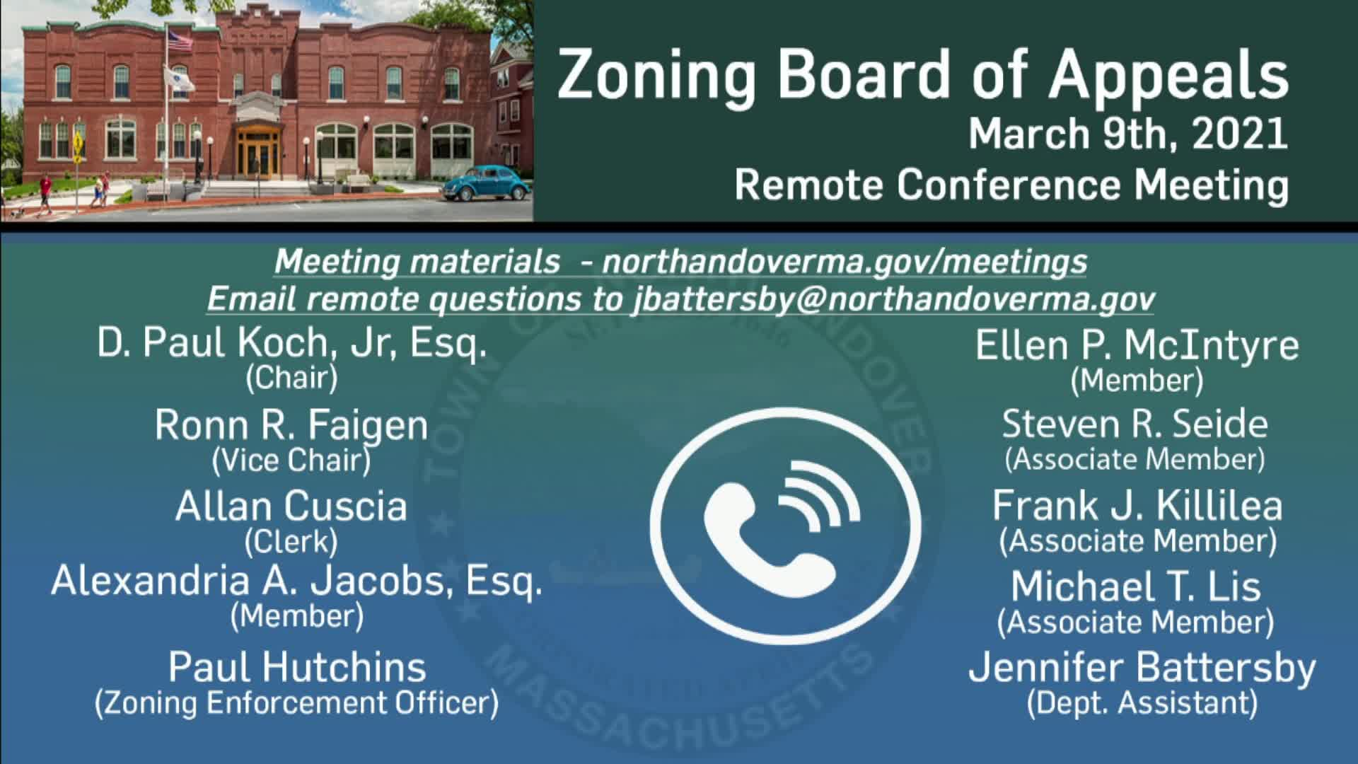 Thumbnail image for Zoning Board of Appeals - 03.09.2021