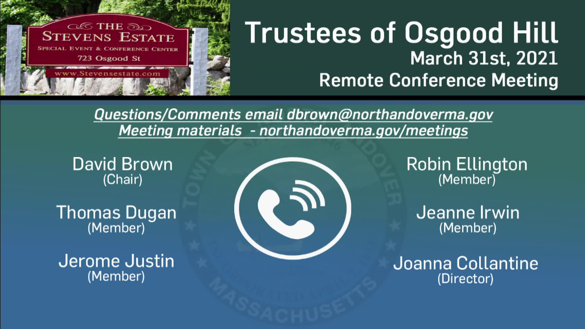 Thumbnail image for Trustees of Osgood Hill Meeting - 03.31.2020