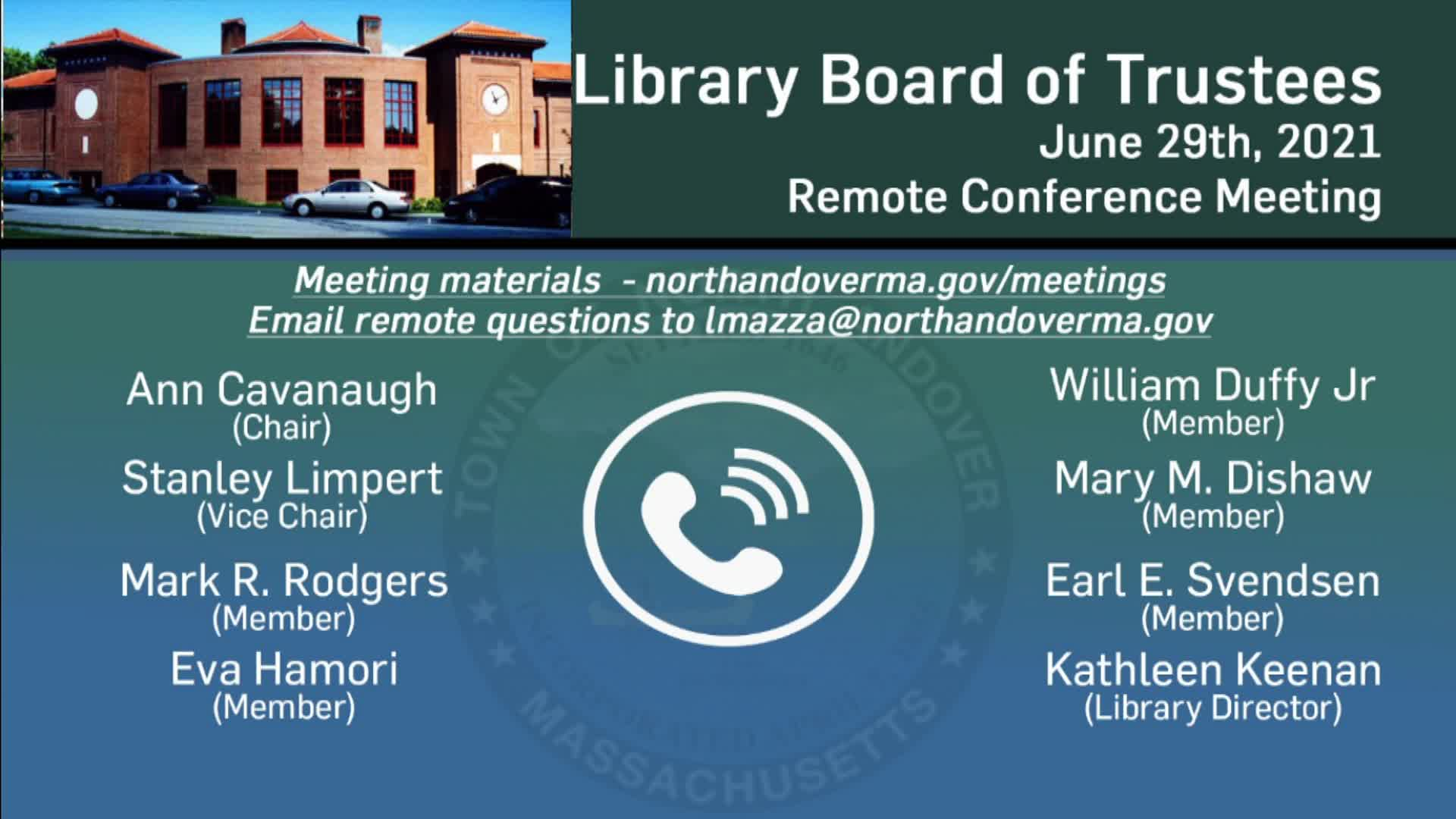 Thumbnail image for Library Board of Trustees - 06.29.2021